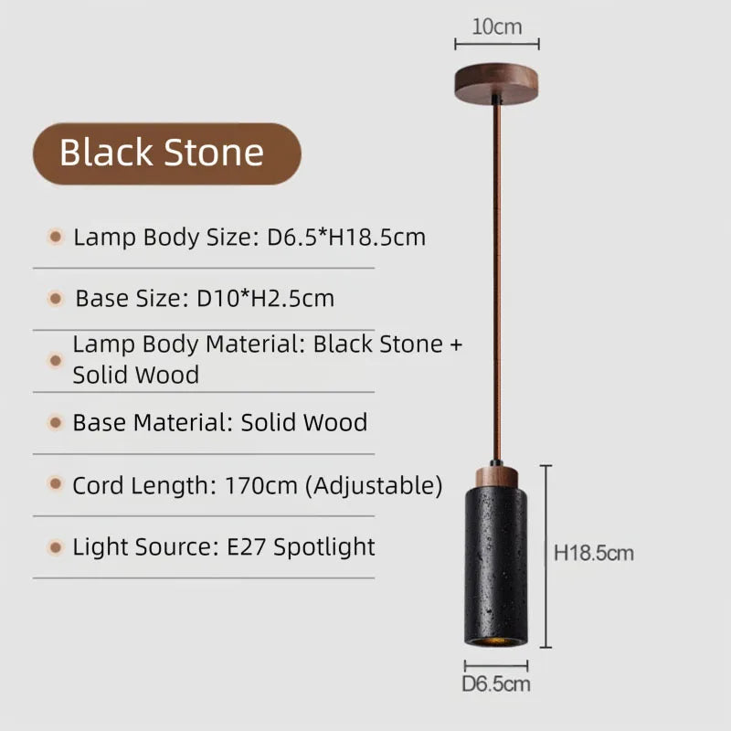 Black Stone Pendant Light