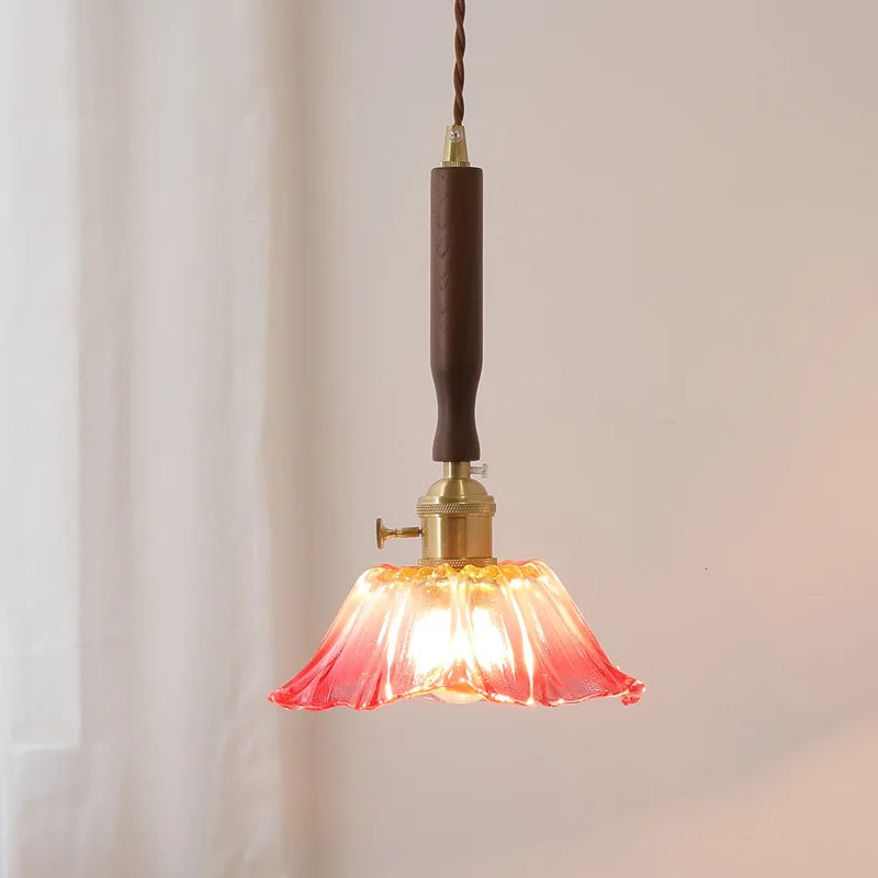 DecorBites™ LED Walnut Copper Pendant Light with Knob Switch - Modern Style Lighting Fixtures