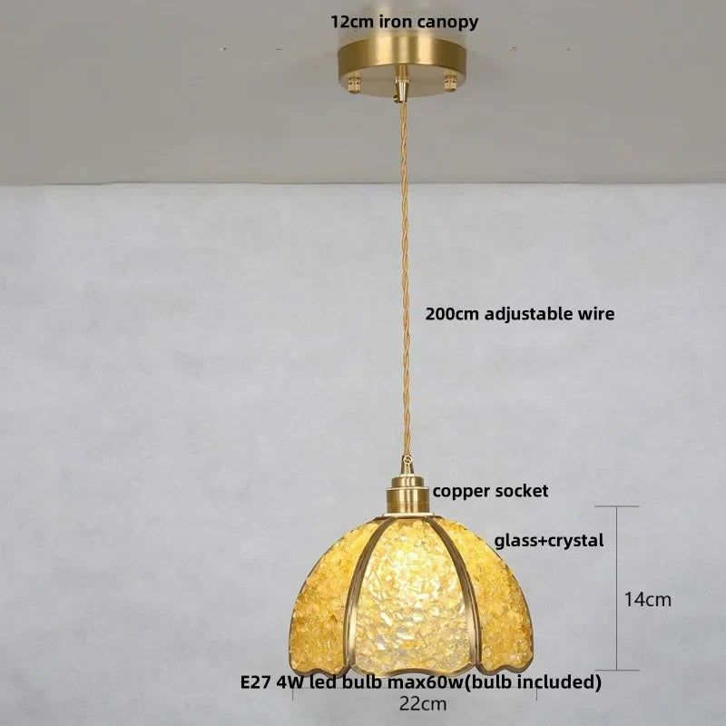 DecorBites™ Crystal Glass LED Pendant Lamp, Adjustable Modern Luxury Hanging Lights