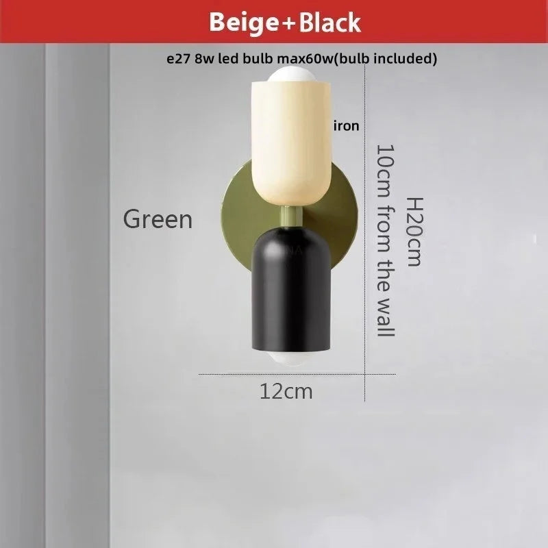 Decorbites™ LED-Wandleuchte Bunte Eisen-Doppelkopf Moderne Nachttischlampe