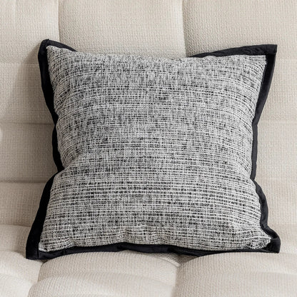 DecorBites™ Geometric Jacquard Embroidered Pillow Cover in Modern Minimalist Black and White Style