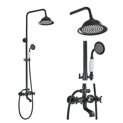 Decorbites™ Schwarzes Messing Bad-Duscharmatur-Set mit Handbrause und Wannenarmatur