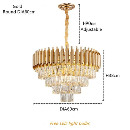 Decorbites™ Gold Crystal LED-Hängeleuchte: Moderne Luxus-Suspension-Lampe für Wohnzimmer & Restaurant