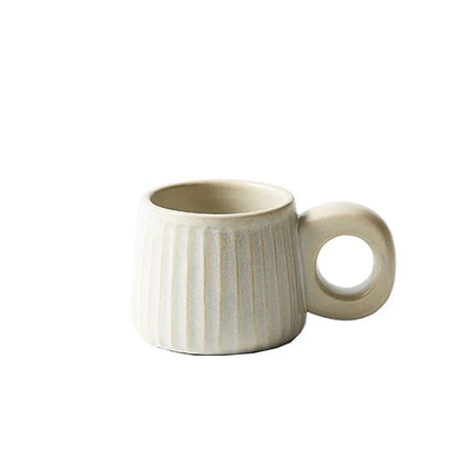 Decorbites™ Handgefertigte nordische Keramik-Tasse mit Ringgriff – Retro-Stil