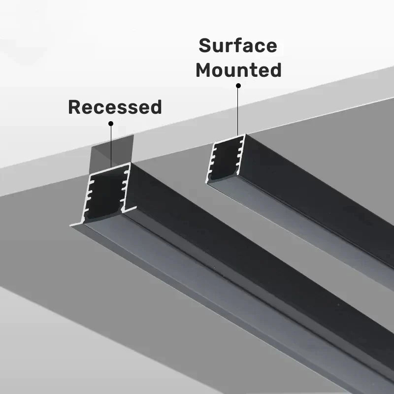 Decorbites™ LED Aluminium-Profil Einbauprofil U/YW-Form Versteckter Kanal Milchglasabdeckung Leuchtenschiene