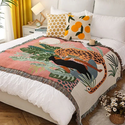 DecorBites™ Double-sided Ethnic Tapestry Sofa Blanket