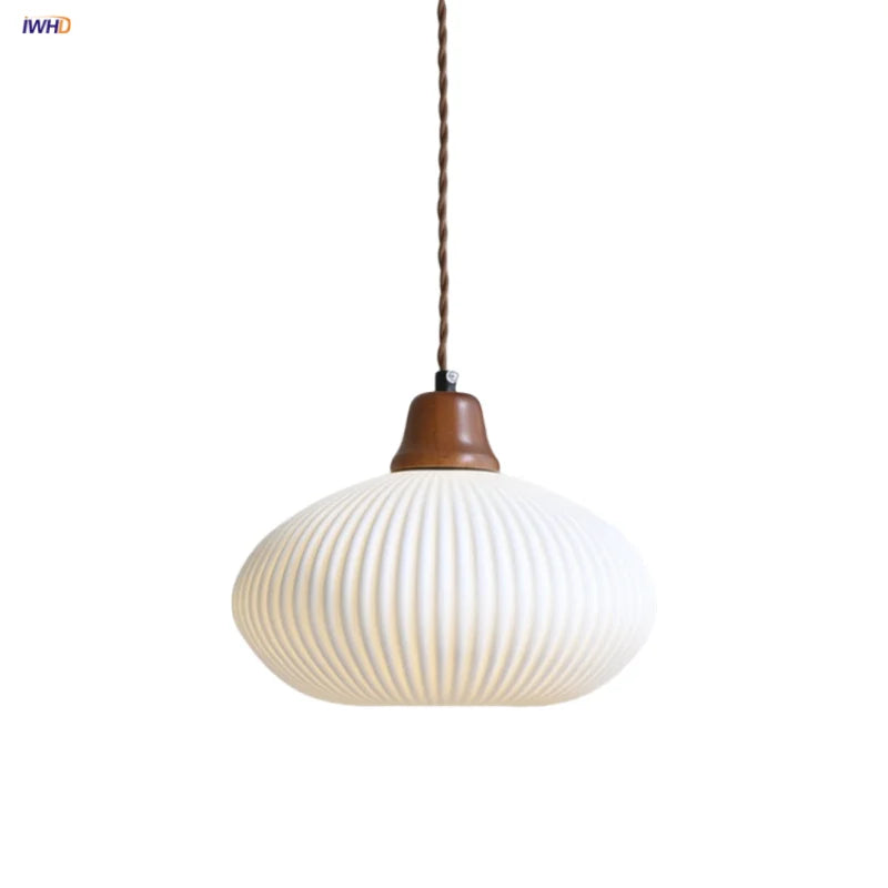 Decorbites™ Braune Holz LED-Hängeleuchte Keramik Nordisches Lichtarmatur