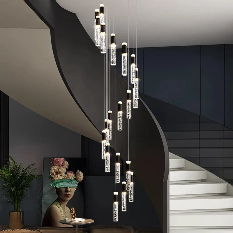 Decorbites™ Kristall-Leuchter: Stilvolle Treppen-Hängeleuchte für Wohnzimmer & Innenbeleuchtung
