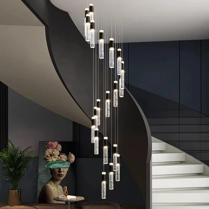 Decorbites™ Kristall-Leuchter: Stilvolle Treppen-Hängeleuchte für Wohnzimmer & Innenbeleuchtung