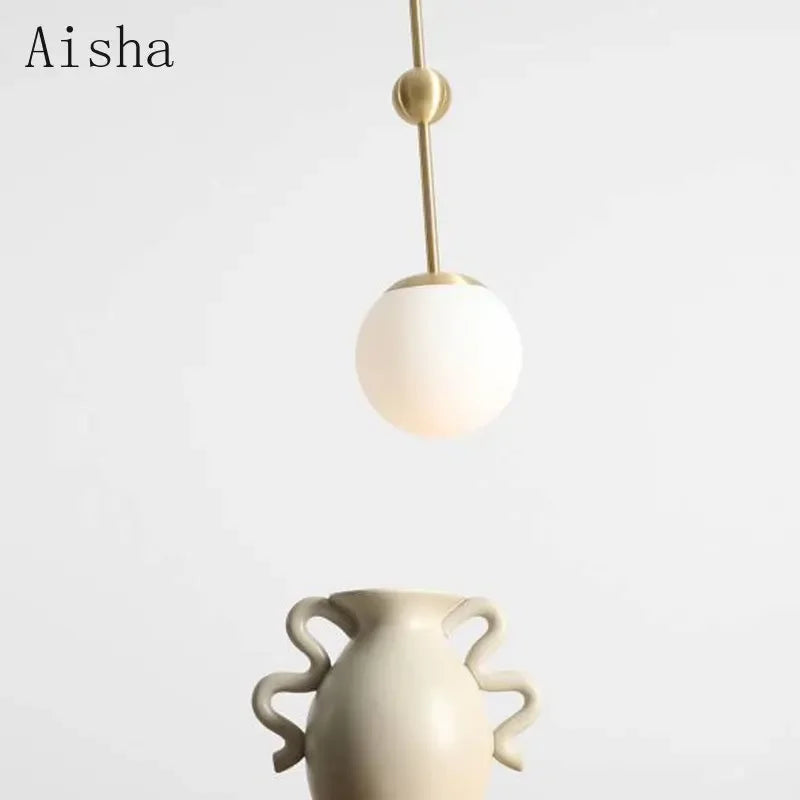 Gold Glass 3-Head Chandelier
