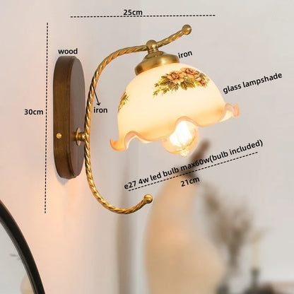 Decorbites™ Eisen-Glas-LED-Wandleuchten Moderne Nachttischlampe 4W Glühbirne für Badezimmer Schlafzimmer Wohnzimmer