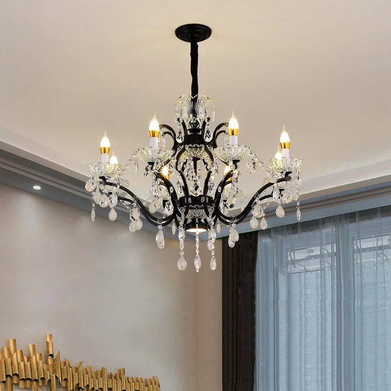 Decorbites™ Kristallkerzenleuchter-Beleuchtung: Schwarze Pendelleuchten für Esszimmer, Küche & Landhausstil