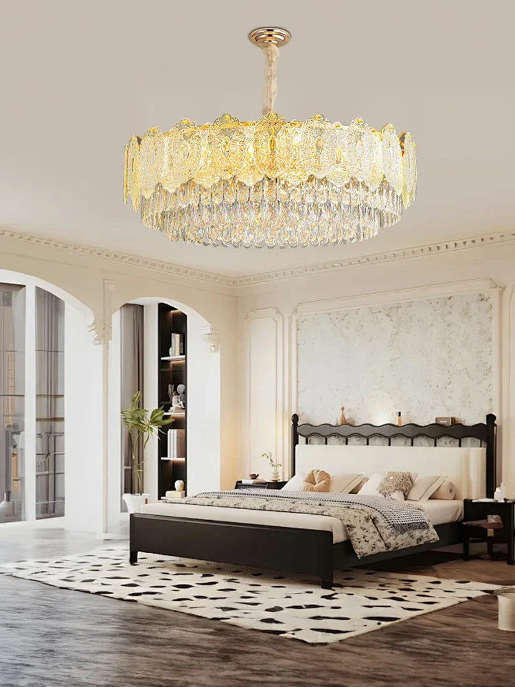 Gold Crystal Dining Pendant Round Dia120cm
