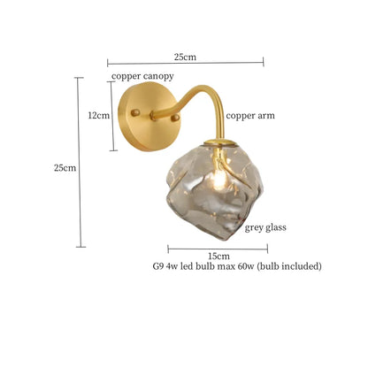Decorbites™ Lava-Eis-Glas-LED-Wandleuchte Messing Vintage Wandlampe