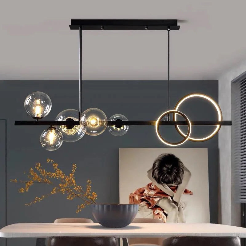 DecorBites™ Glass Bubble LED Ceiling Chandelier for Dining Room and Cloths Store