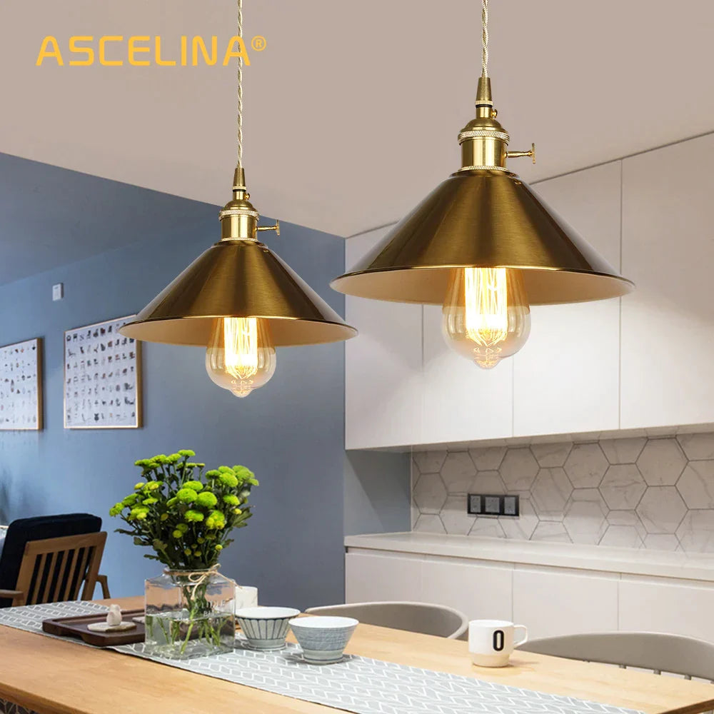 Decorbites™ Golden E27 Hängeleuchte: Vintage-Stil LED-Lampe für das Wohnzimmer