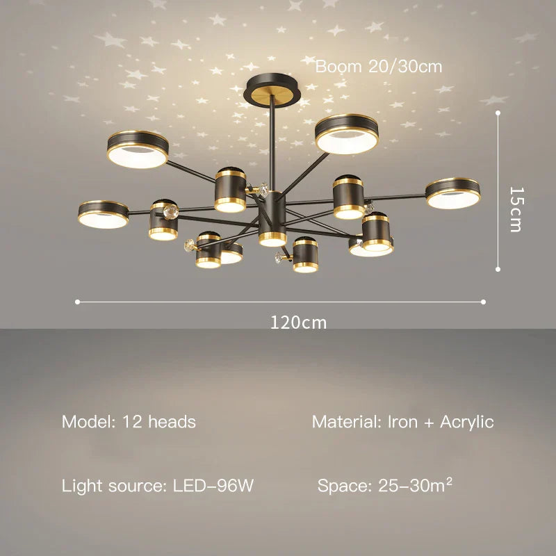 Decorbites™ LED-Kronleuchter: Moderne smarte Fernbedienungs-Deckenleuchte für Wohnzimmer, Schlafzimmer, Esszimmer und Küche