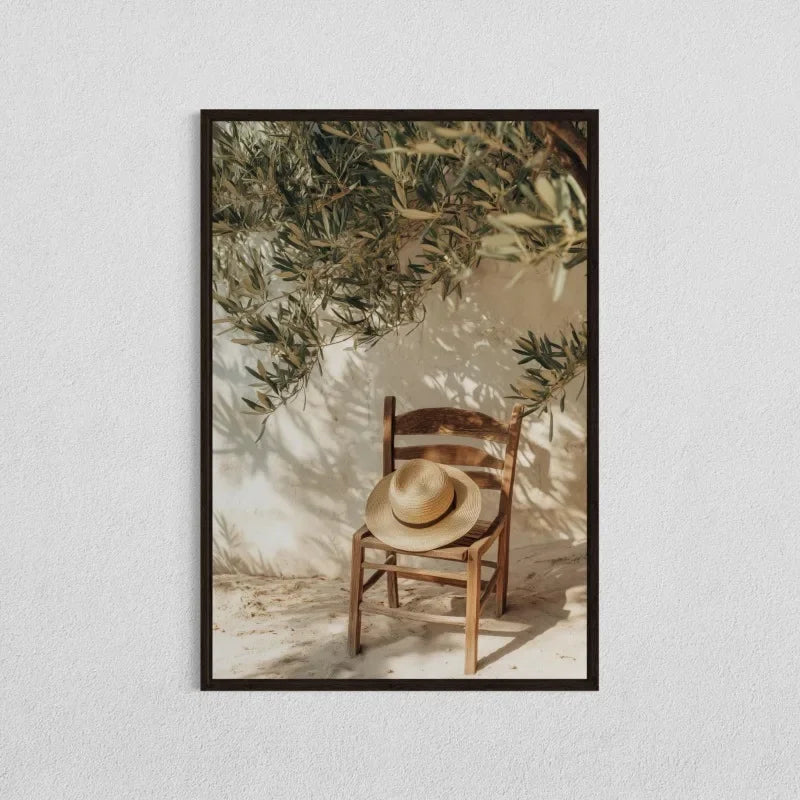 1pc Frameless Minimalist Natural Plant Olive Tree Pottery Poster Mediterranean Still Life Canvas Painting Country Room Decor