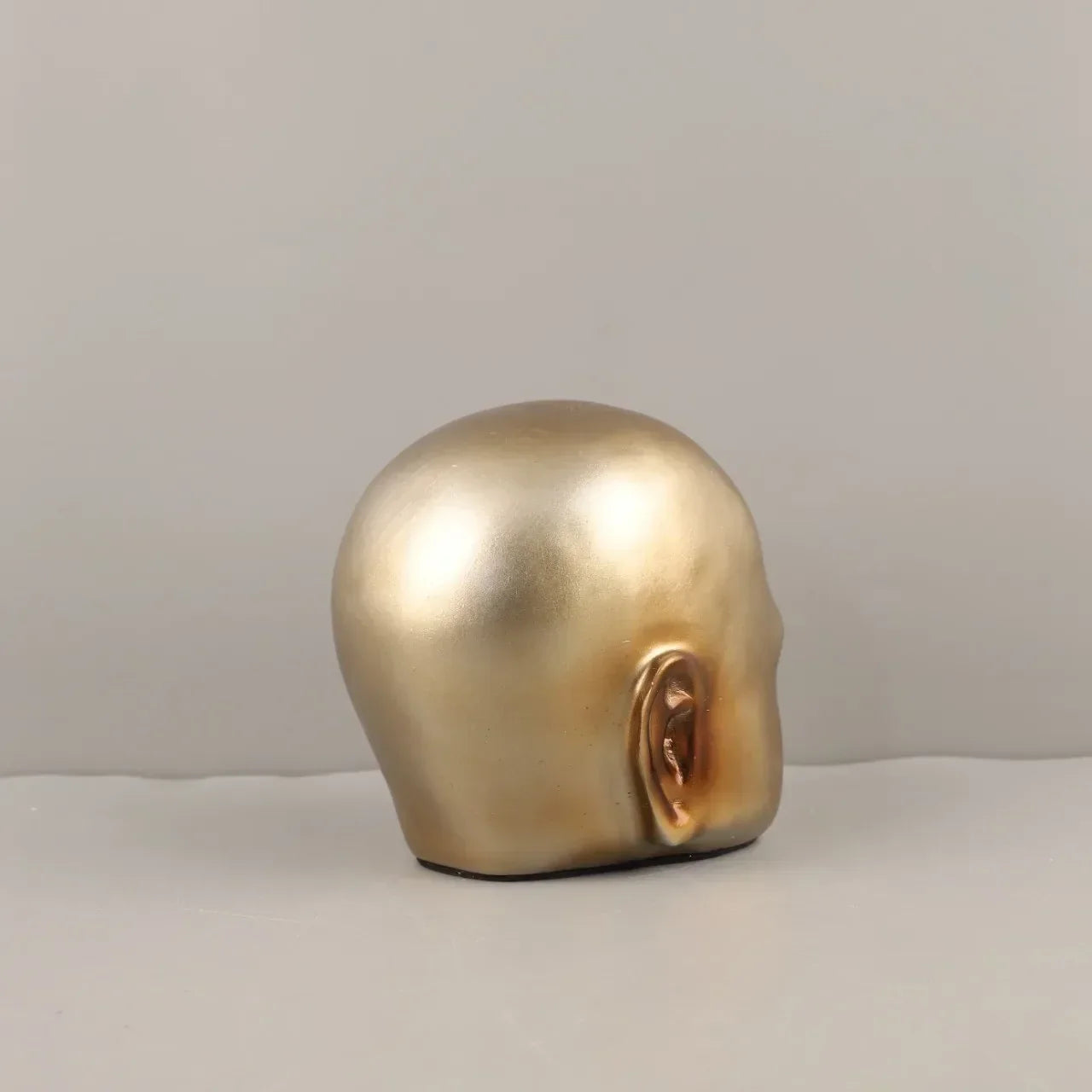 Decorbites™ Goldener Kopf Halbgesicht Harz-Skulptur Abstraktes Porträt Heimdekoration Figur