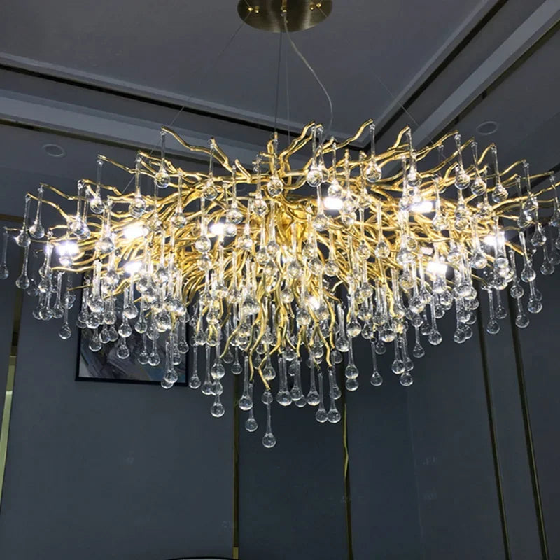 DecorBites™ Crystal Branch Chandelier LED Ceiling Light for Living Bedroom Décor
