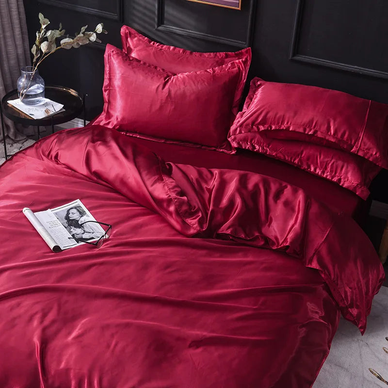 Decorbites™ Ice Rayon Satin Bettwäsche-Set: Kühlend, weich, sommerlicher Komfort für Einzel- bis Doppelbett