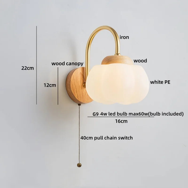 Decorbites™ Baumwoll-LED-Wandleuchten mit Zugschalter für Restaurant, Wohnzimmer, Schlafzimmer