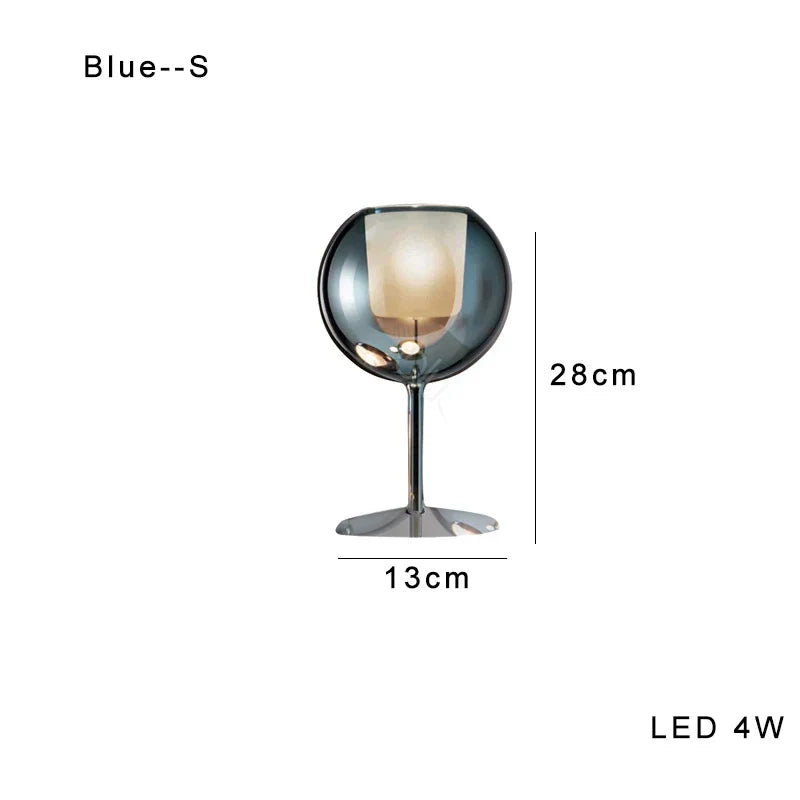 Gold Chrome Glass Table Lamp