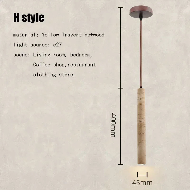 Decorbites™ Elegante Wabi-Sabi-Travertin-Pendantleuchte für Esstisch & Kücheninsel