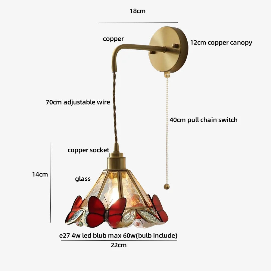Glass Butterfly Wall Sconce