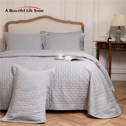 DecorBites™ Egyptian Cotton Quilt Set, Reversible Bedspread, Luxe Coverlet, 3Pcs