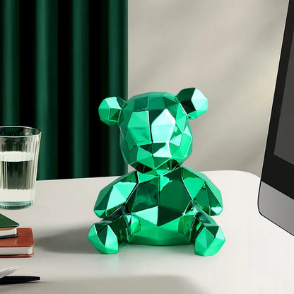 DecorBites™ Electroplated Teddy Bear Sculpture for Home Decor