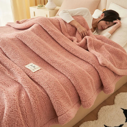 DecorBites™ Coral Fleece Blanket: Super Soft Single Size Sofa Cover for Office, Cozy Nap Blanket