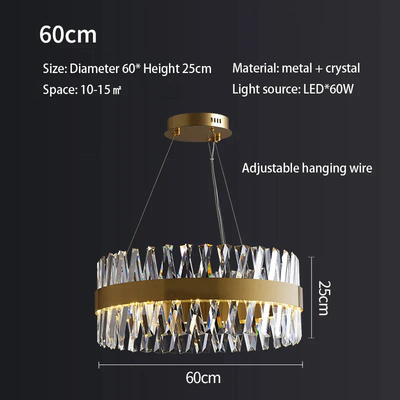 Crystal LED Ceiling Chandelier Oval 100cm