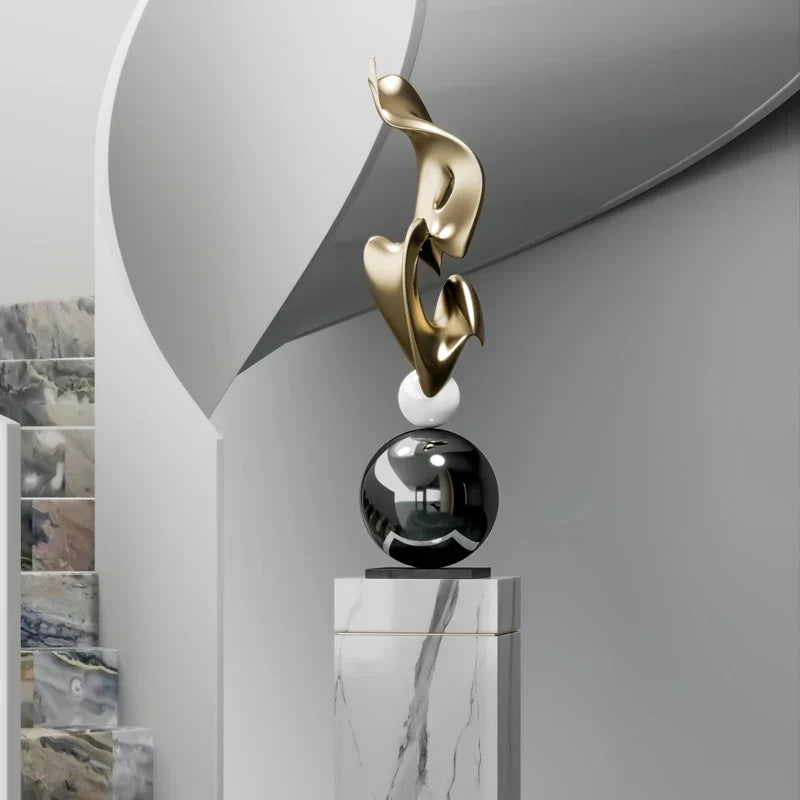 Decorbites™ Geometrische Galvanoplastik-Kunstskulptur für modernes luxuriöses Wohnraumausstattung