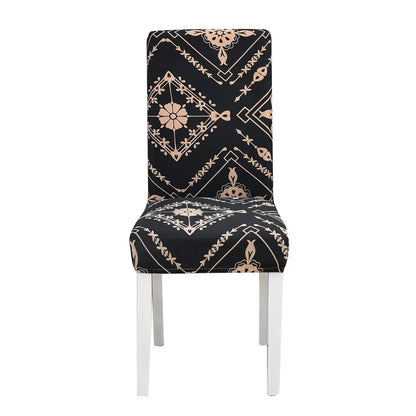 DecorBites™ Geometric Stretch Chair Cover Slipcovers | Elastic Seat Case