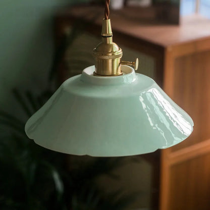 Decorbites™ Grünes Keramik-Hängeleuchte LED Vintage mit LED-Birnen