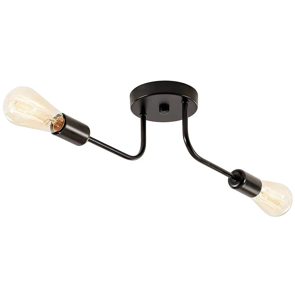 DecorBites™ Industrial Chandelier: Modern Wrought Iron LED Ceiling Lamp for Home Decor