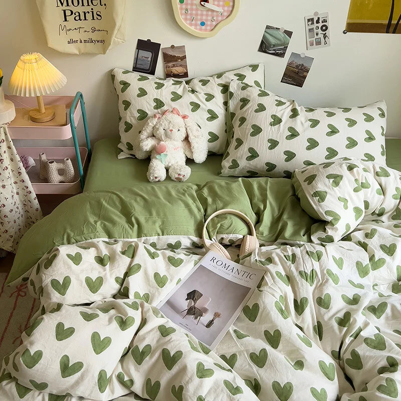Decorbites™ Korean Floral Print Einzelbettwäschebezug: Süßer Komfort, ganzjährig, hautfreundlich