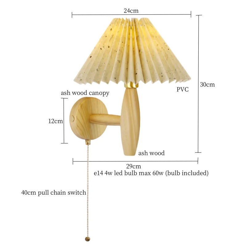 Decorbites™ Creme-PVC-LED-Wandleuchte Japanischer Walnussbaum Applique Murale