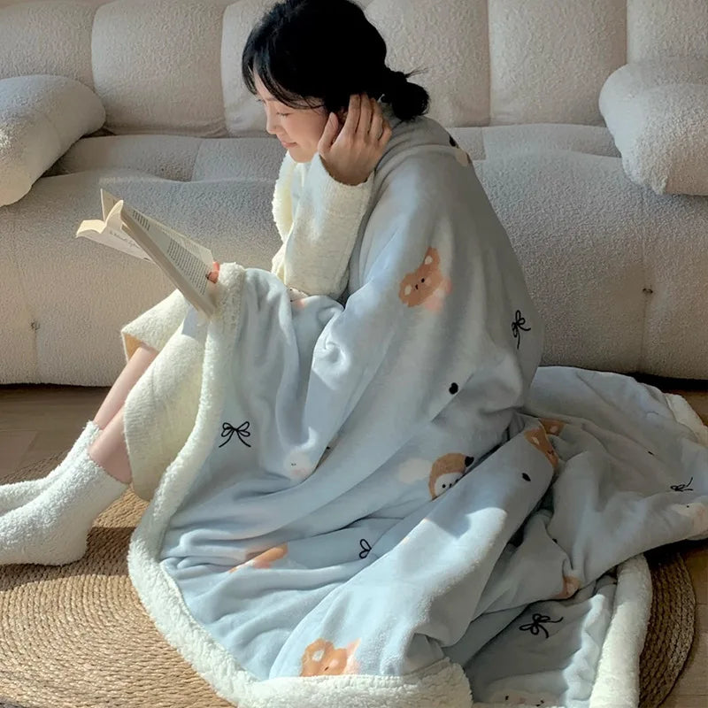 Decorbites™ Koreanisches Cartoon-Plüschdecke, weiche Nappensofabezug für Zuhause und Wohnheim
