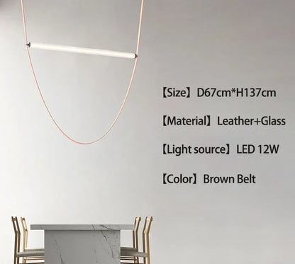 Decorbites™ Gürtel-LED-Hängeleuchte: Minimalistische Leder-Hängeleuchte für Esszimmer-Home-Dekor