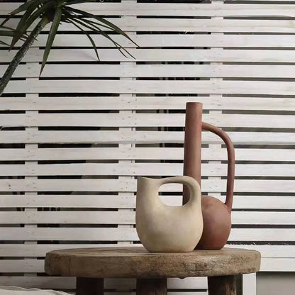 DecorBites™ Geometric Stoneware Vase Vintage Art Craft Home Decor Ornaments