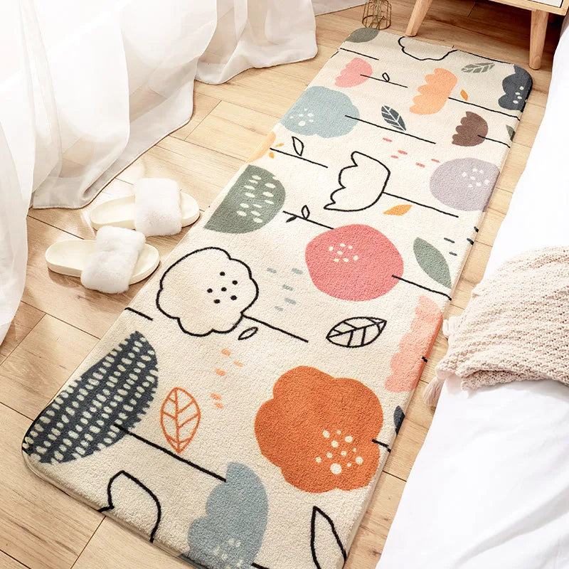 DecorBites™ Cozy Faux Lamb Wool Bedside Rug for Bedroom Decor Anti-Slip Soft Living Room Carpet