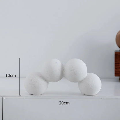 Decorbites™ Geometrische Keramik-Handwerks-Skulptur: Abstraktes kreisförmiges Desktop-Ornament für die Heimdekoration