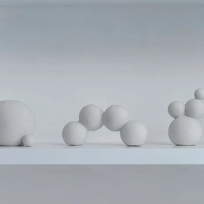 Decorbites™ Geometrische Keramik-Handwerks-Skulptur: Abstraktes kreisförmiges Desktop-Ornament für die Heimdekoration