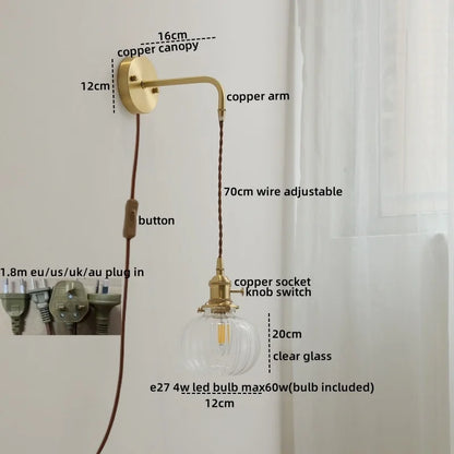 Decorbites™ Graue Glas LED Wandleuchte für Heimdekoration, Schlafzimmer, Wohnzimmer – Nordisches Design