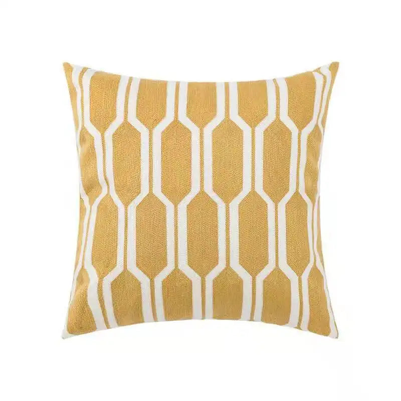 Decorbites™ Daisy Home Floral Geometrische Stickerei Kissenbezug 45x45cm/30x50cm Gelb Blau