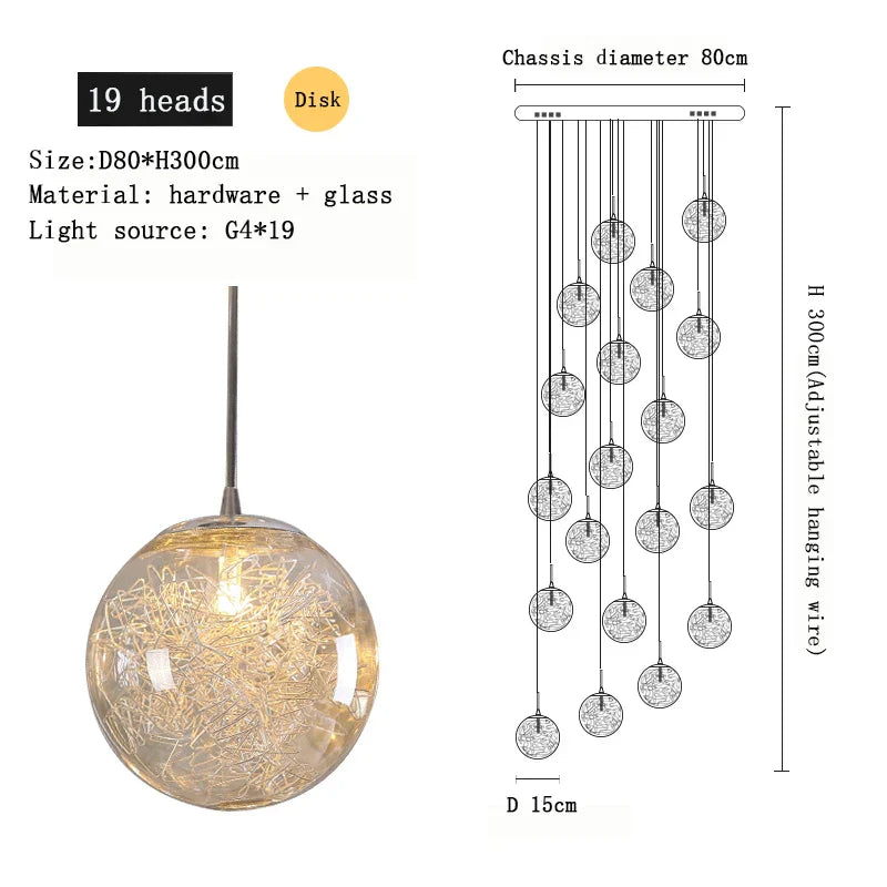 Decorbites™ Kristall-Deckenleuchter für modernes Loft-Wohnzimmer, Zuhause, Hotel, Küche, Schlafzimmer-Beleuchtung