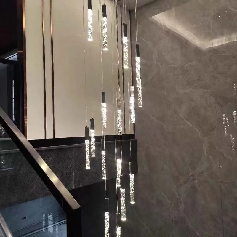 Decorbites™ Kristall-LED-Kronleuchter: Moderner Luxus-Treppenhaus- und Wohnzimmer-Hängeleuchte