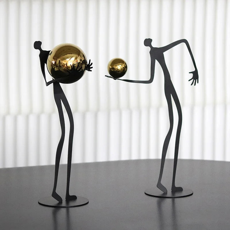 Decorbites™ Goldfigur-Skulptur Metallornament Heimdekoration Figur